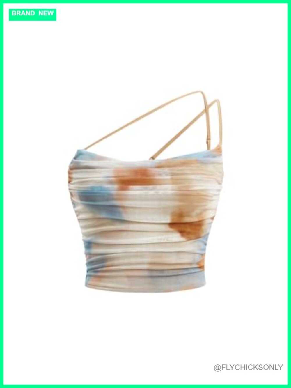 Floerns Tie Dye Cut Out One Shoulder Ruched Crop Cami Top